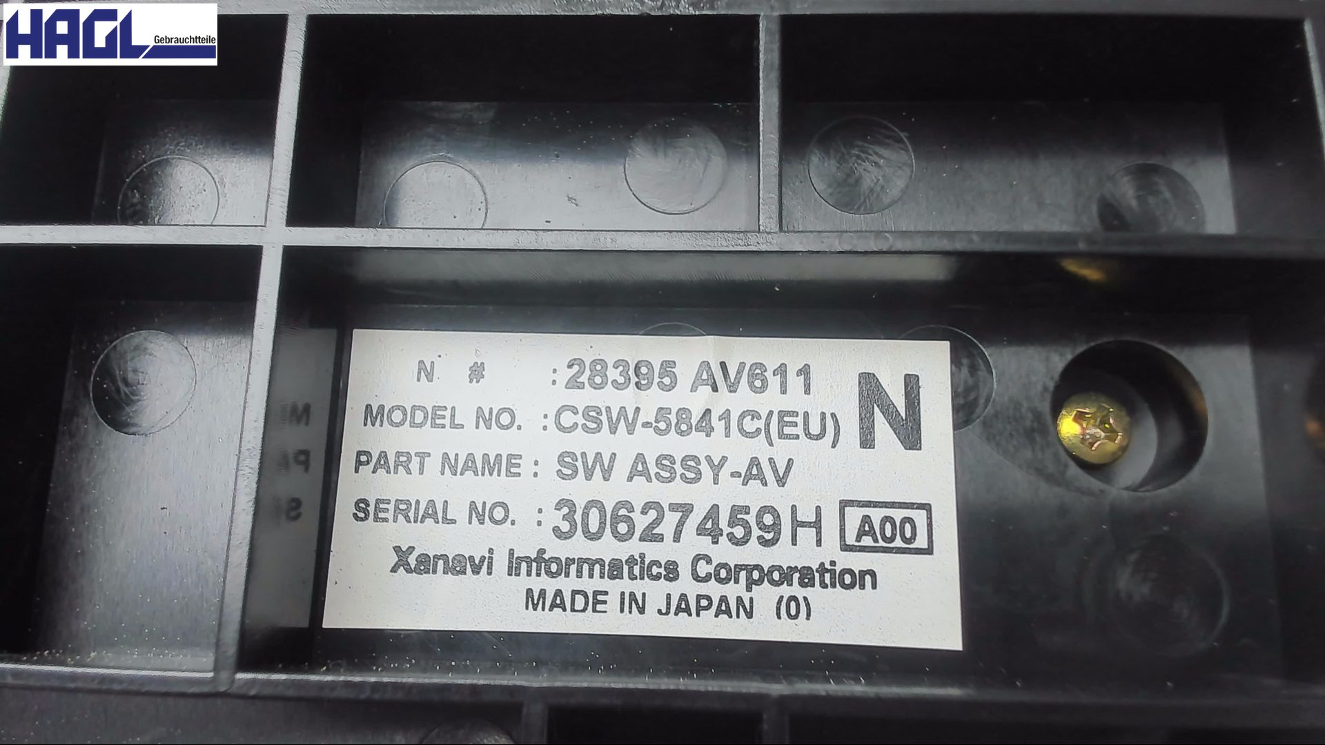 Élément de commande de CHAUFFAGE de la console centrale